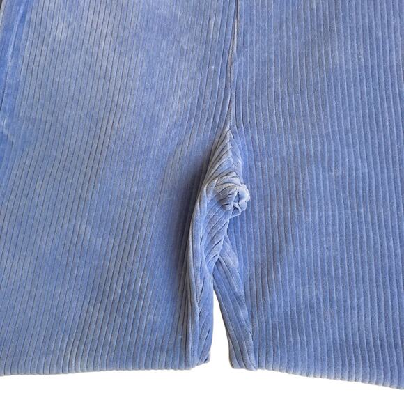 Aerie Sz L Light Blue Groove-on Velour High Waisted Flared Pants Loungewear - Picture 9 of 16